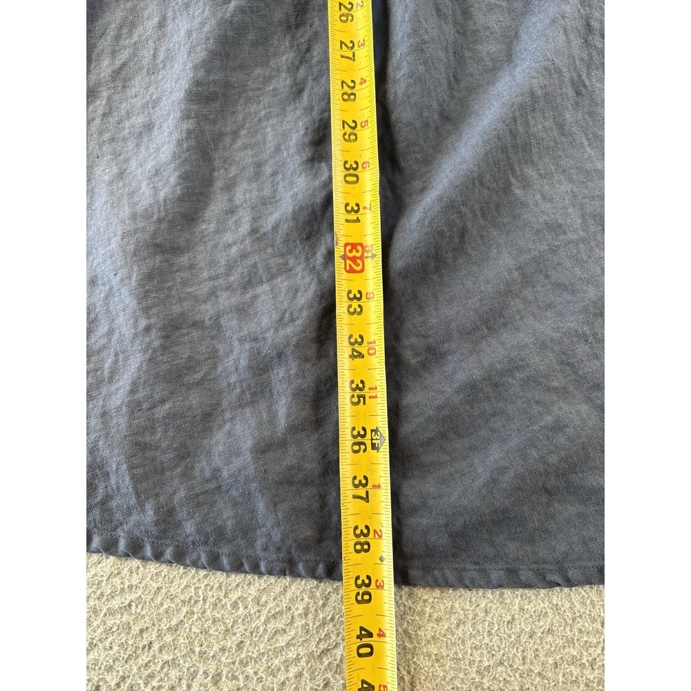 Elemente Clemente‎ Linen Dress Womens 1 Lagenlook Minimalist Blue Pocket - Picture 3 of 9
